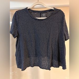 Cropped flowing striped blouse /Size M